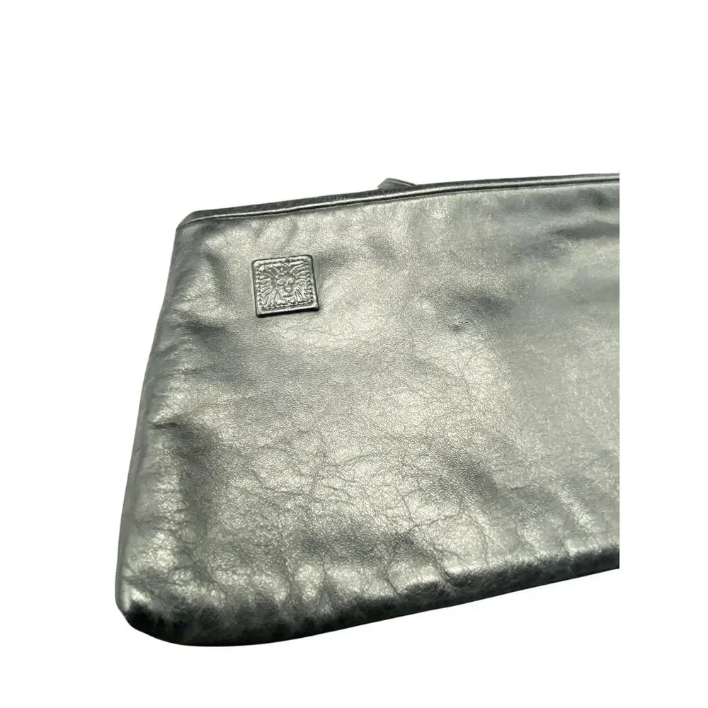 Vintage 1980s Anne‎ Klein for Calderon Lion Head Clutch Purse Black
